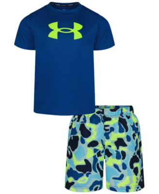 Boys' 4-7 Camo Print Swim T-Shirt and Shorts, 2-Piece Set