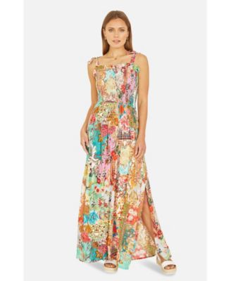 Women's Patchwork Split Hem Maxi Dress