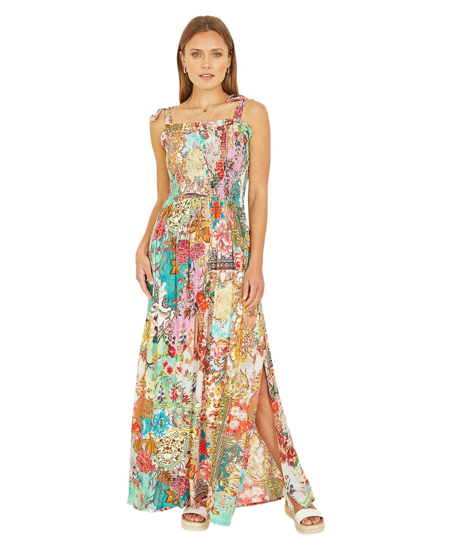 Women's Patchwork Split Hem Maxi Dress