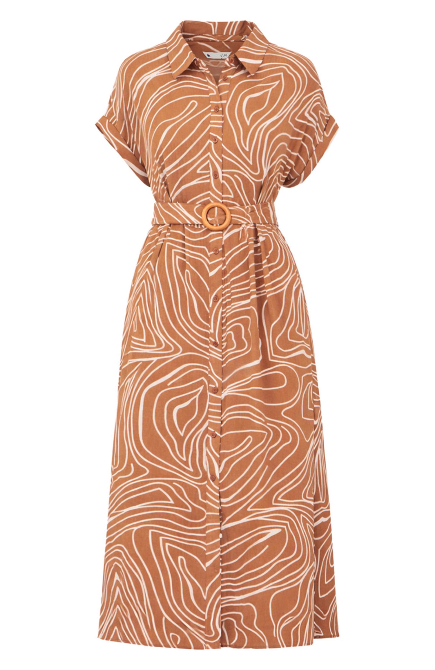 Women's Abstract Swirl Print Relaxed Midi Dress