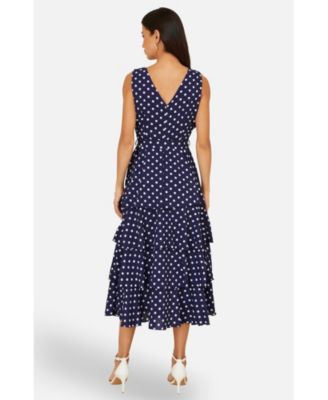 Women's Spot Tiered Midi Dress