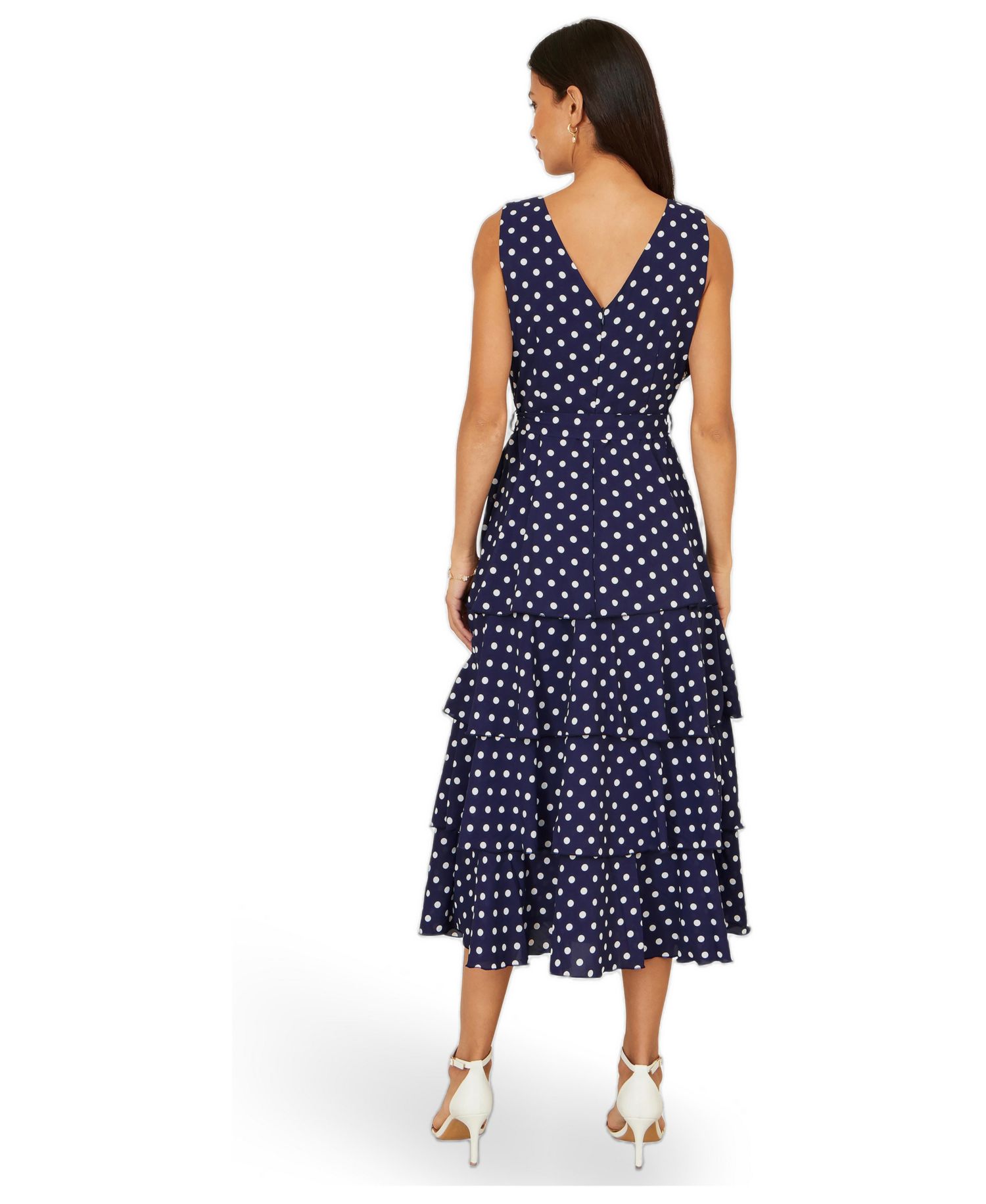 Women's Spot Tiered Midi Dress