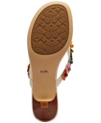 Women's Tea Rose Kitten Heel Thong Sandals