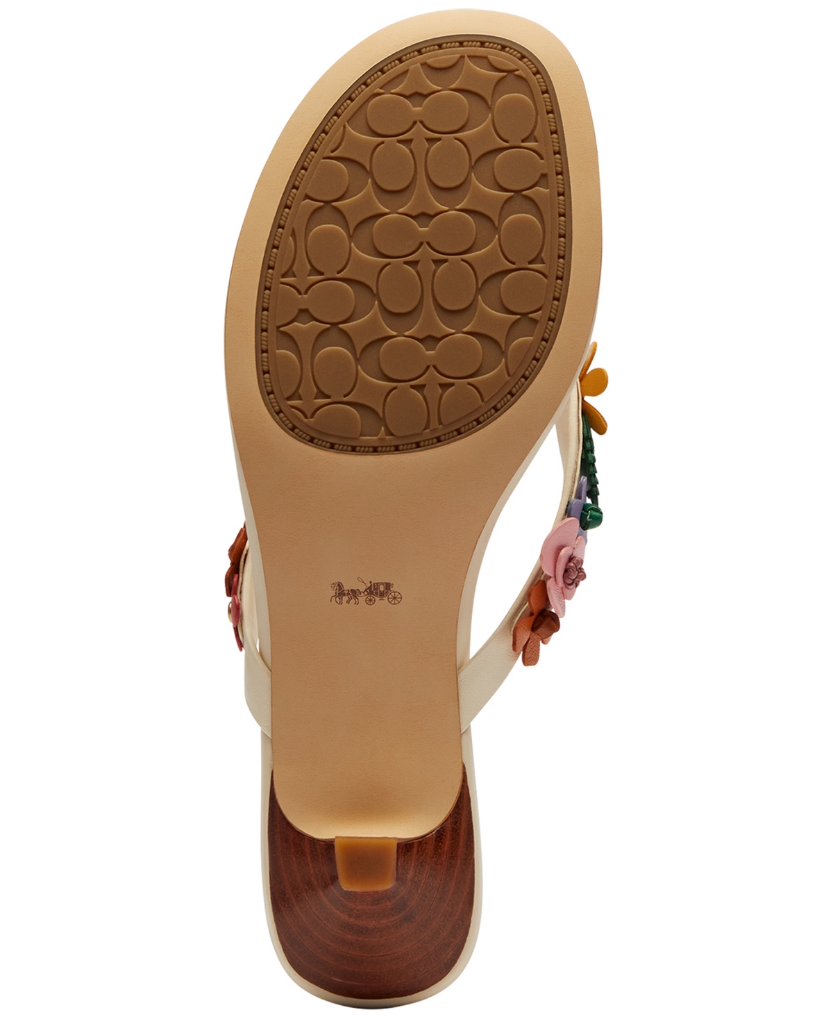 Coach Women's Tea Rose Kitten Heel Thong Sandals