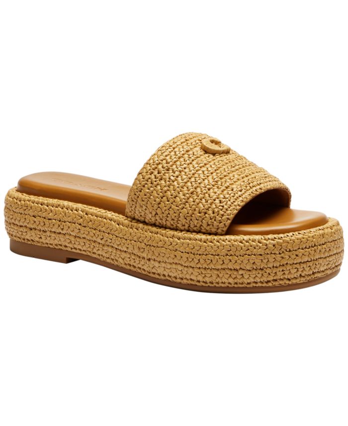COACH Women's Sculpted C Platform Slide Sandals
