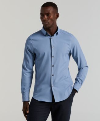 Men's Slim-Fit Stretch Solid Button-Down Twill Shirt