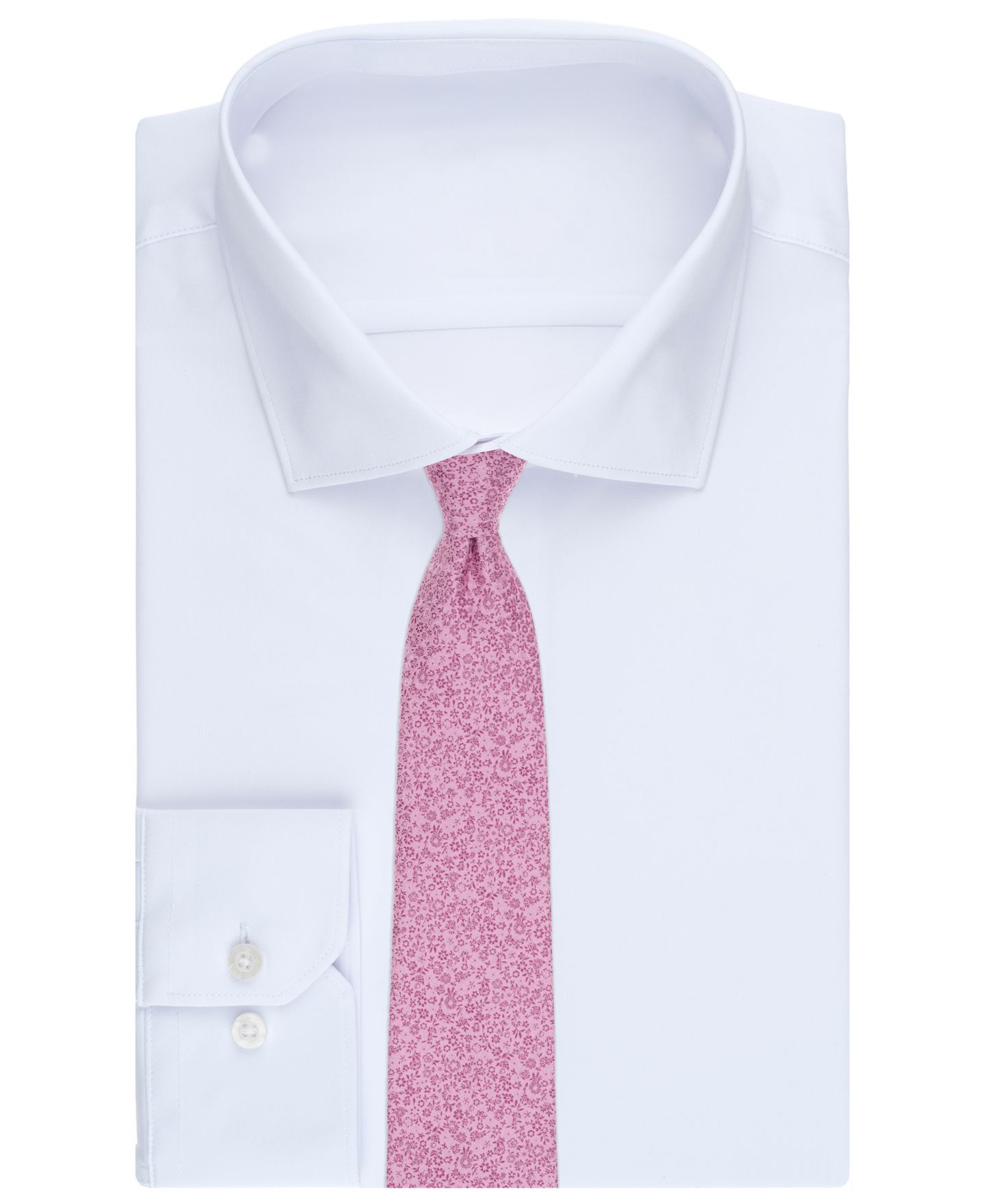 Мужской галстук Michael Kors Classic Floral Tie, цвет: Розовый — фото 3