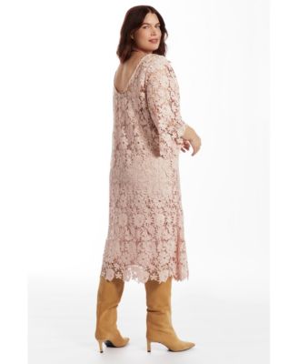 Women's June and Vie Bell-Sleeve Lace Midi Dress
