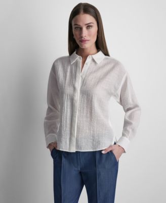 Women's Long-Sleeve Organza Top