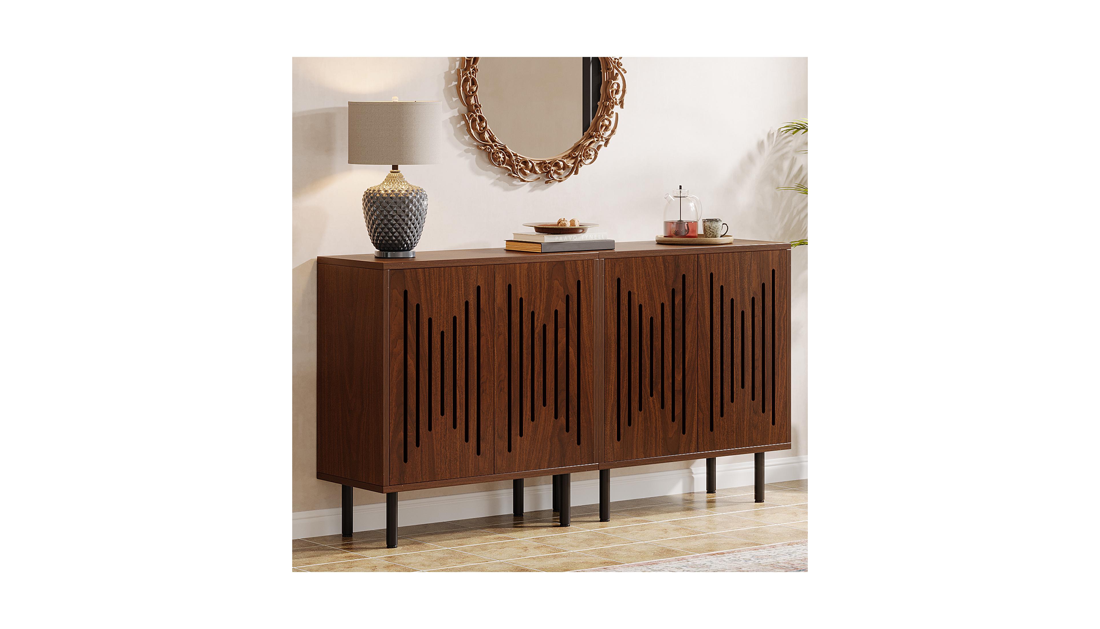 Tribesigns Sideboard Buffet Cabinet, Buffet Cabinet Sideboard Cabinet with Doors & Adjustable Shelves, Freestanding Accent Storage Cabinet