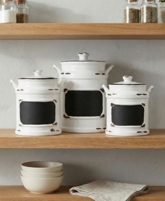 Jay Imports Vintage Black Canister, Set of 3