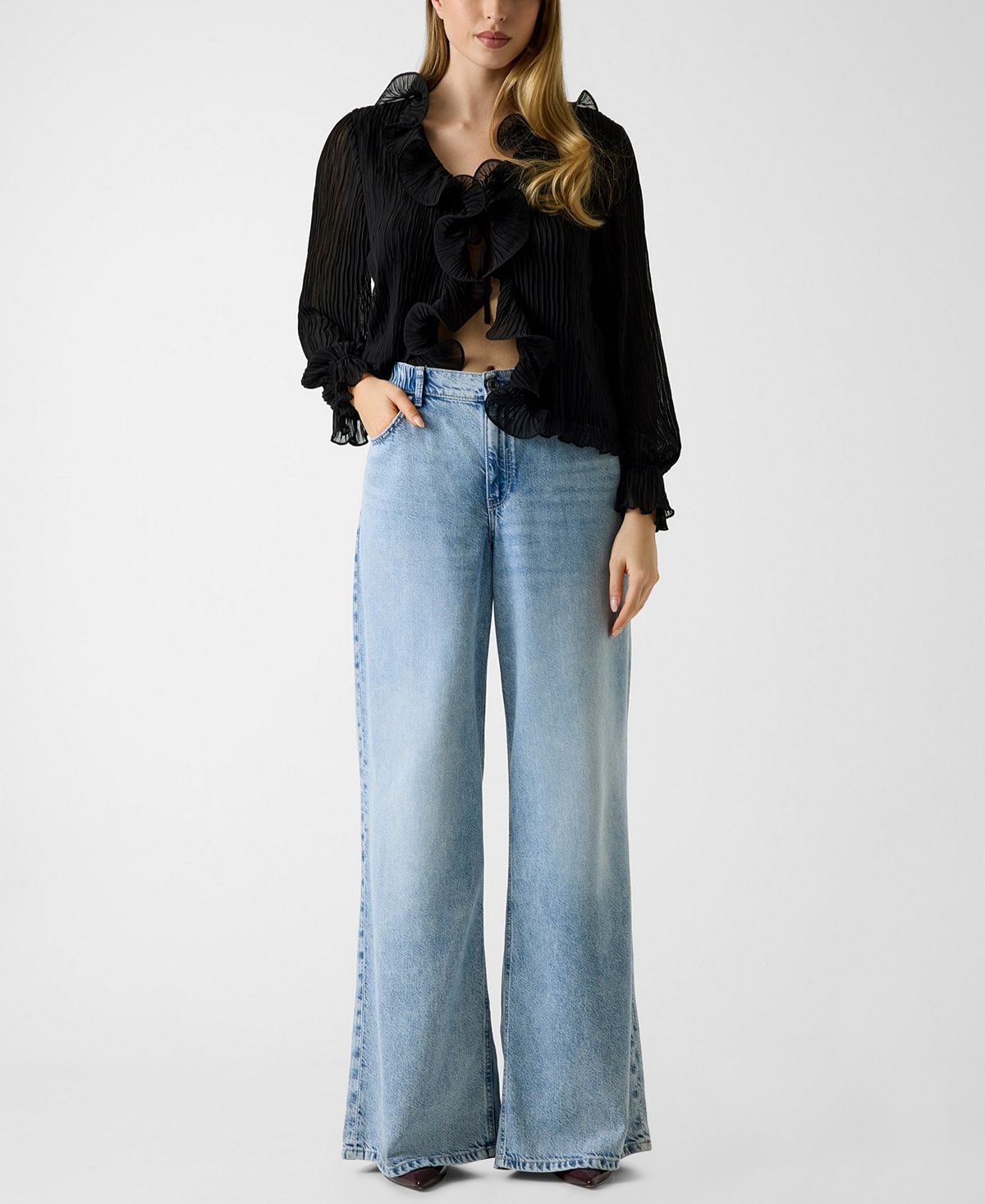GUESS Women's Wide-Leg Loose Jeans view 2 — MAYCSS fashion products