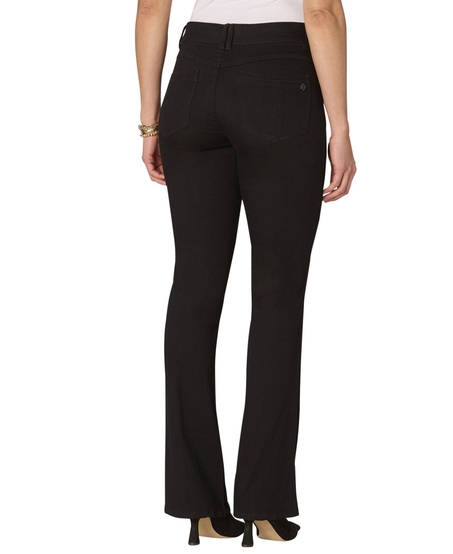 Женские джинсы Democracy Petite "Ab"solution Luxe Touch Itty Bitty Bootcut, цвет: Чёрный — фото 2