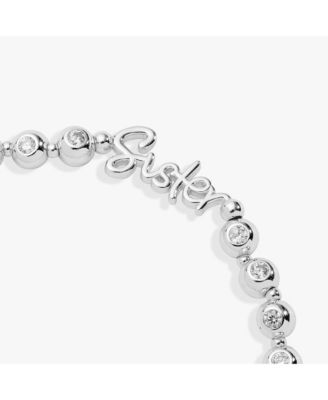 Sister Elongated Crystal Stretch Bracelet