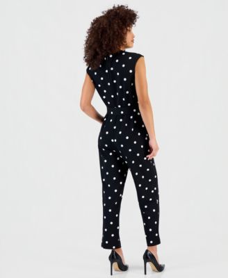 Petite Printed Tie-Waist Jumpsuit