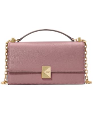 Deco Pebbled Leather Chain Crossbody Bag