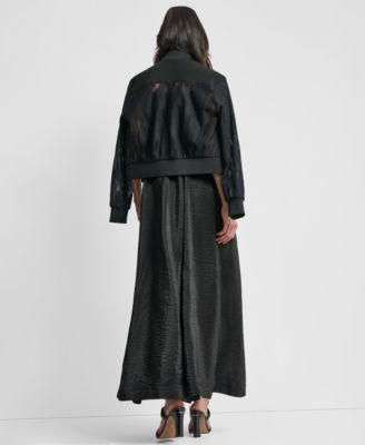 Women's Zip-Front Abstract Lace Zipper Front Jacket