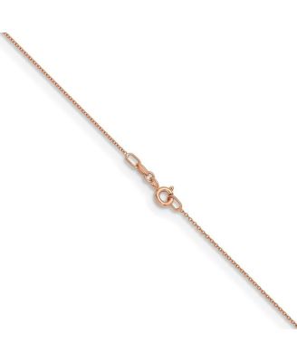 Solid 18k Rose Gold Italian Polished 1.1mm Cable Chain Necklace