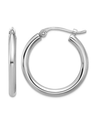 Solid 950 Platinum 2mm Classic Hoop Earrings 18mm -35mm 18x18mm Wide 2mm Thick Hoop Earring