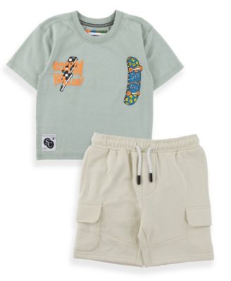 Boys' 2T-7 Graphic Print T-Shirt and Shorts, 2-Piece Set