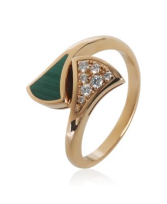 BVLGARI Gold Malachite and Diamond Diva's Dream Ring
