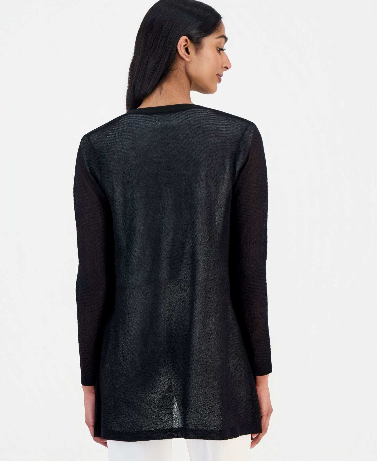 Women's Textured Knit Sheer Cardigan