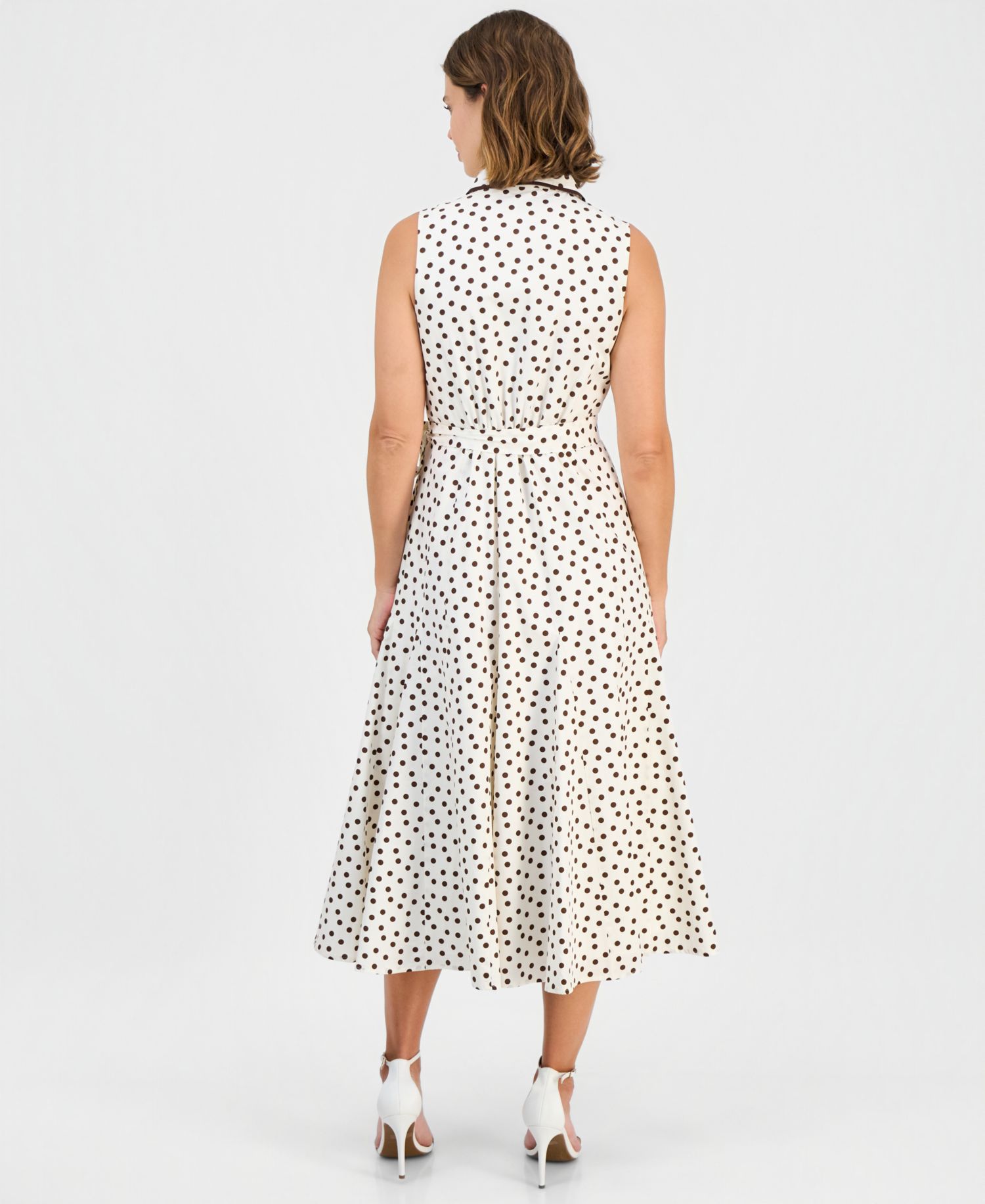 Petite Sleeveless Godet Shirt-Dress