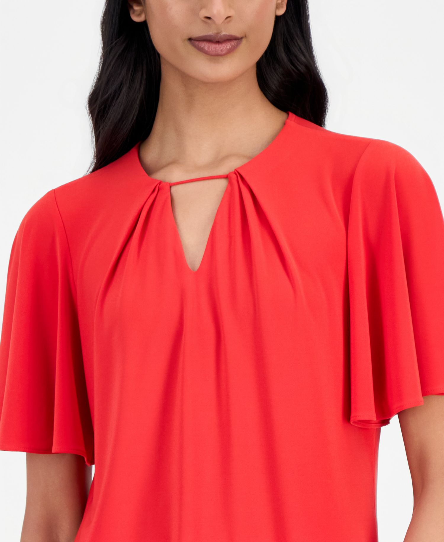 Women's Pleat-Neck Blouse