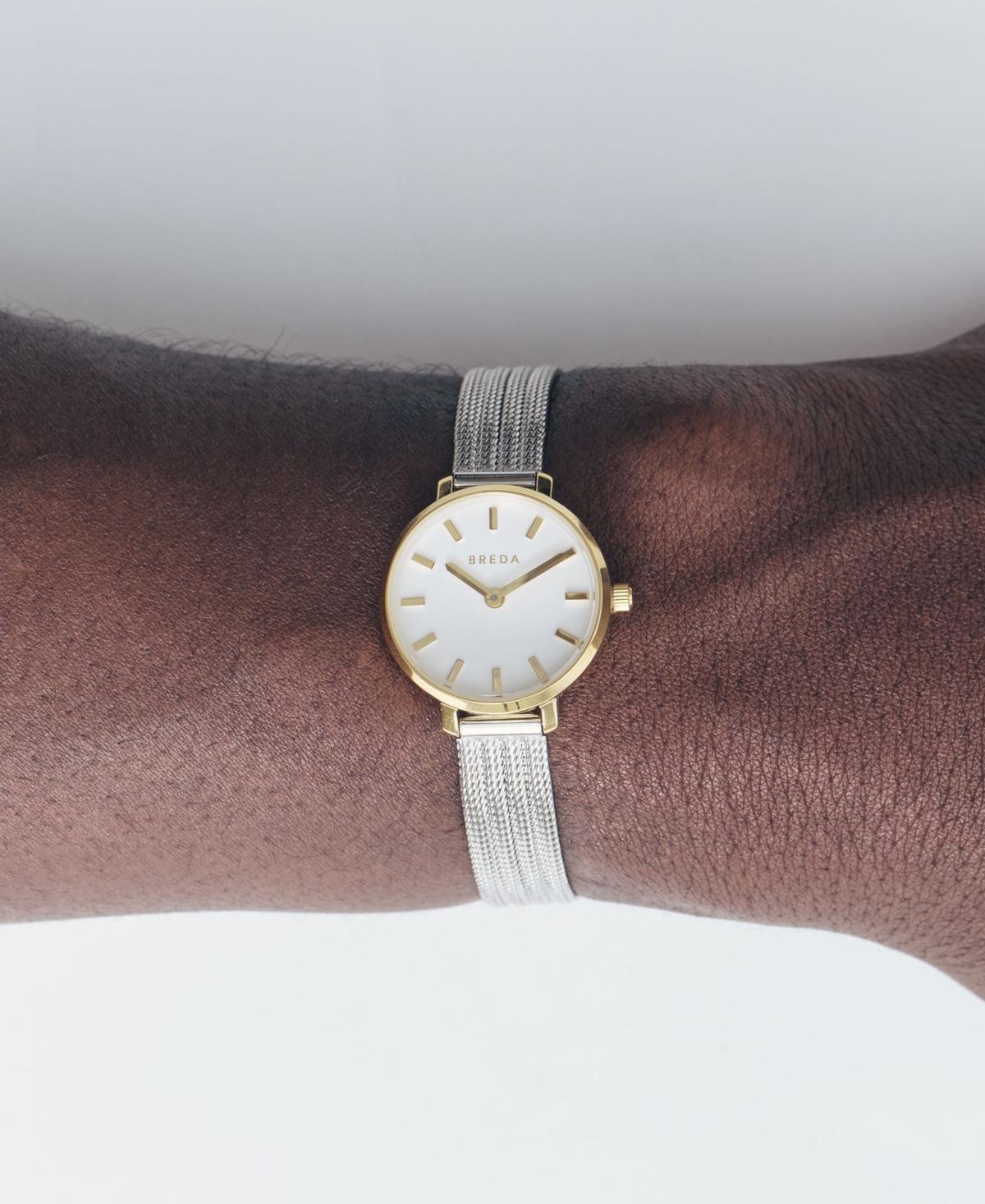 Breda Beverly Tethered 1760b Gold and Stainless Steel Metal Bracelet Watch, 25mm