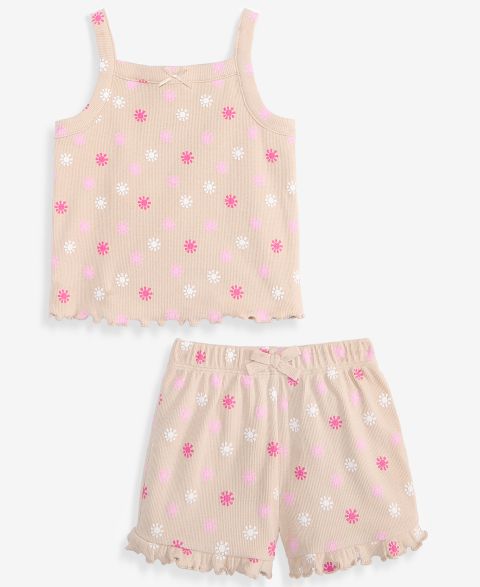 Комплекты First Impressions Mix & Match Sunny-Print Ribbed Tank Top & Shorts для девочек-малышей