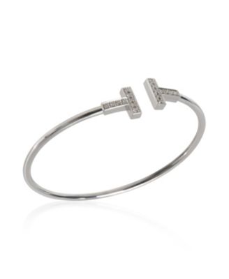 White Gold Diamond Tiffany T Wire Bracelet