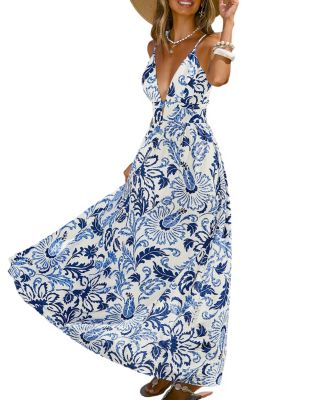 Women's Sunset Basking Floral Maxi Beach Dress