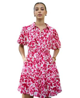 Women's Floral Print Relaxed Shirt Dress