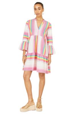 flare sleeve dress white Desert Rose Bell Mini Color::#47-Brown Ivette Tweed Dress in Collection 17.1 Mini length