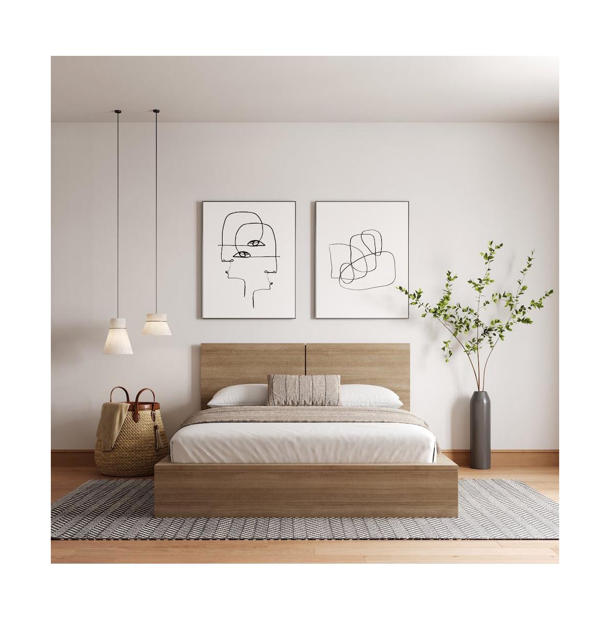 Nexera James Platform Bed with Headboad