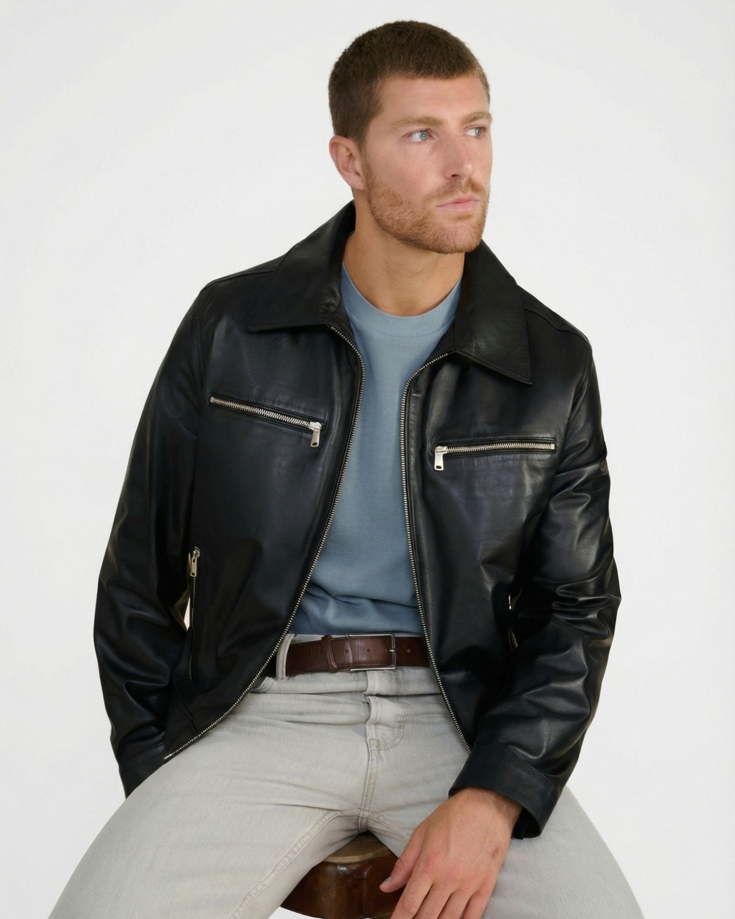 Men's Lennox Leather Jacket, Created for Macy's