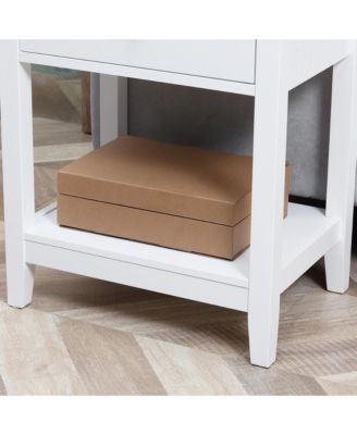 Nightsd Bedside Table End Table Organizer W/ Drawer Shelf