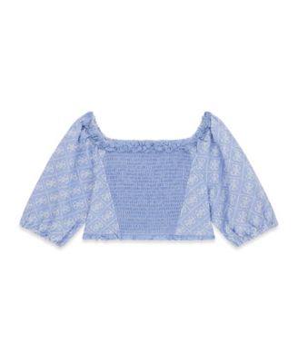 Girls' 7-16 Off-the-Shoulder Oxford Top