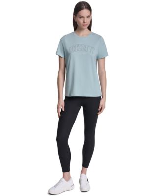 Women's Rhinestone Varsity Logo Relaxed Fit Pull-On T-Shirt