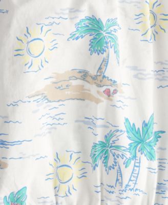 Baby Girls' Tropical Beach Sleeveless Romper