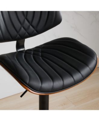 Bentwood Faux Leather Back Swivel Bar Stool