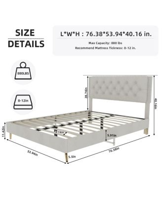 Suede Soft Package Full Size Bed Frame
