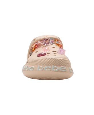 Little Girls EVA Clog with Chain with Logo Grosgrain Ribbon and Charms