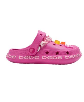Little Girls Lightweight EVA Clog with Chain with Logo Grosgrain Ribbon and Charms