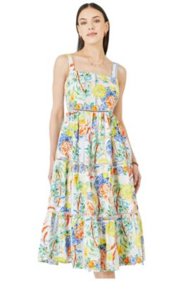 Women's Print Cotton Midi Sun Dress
