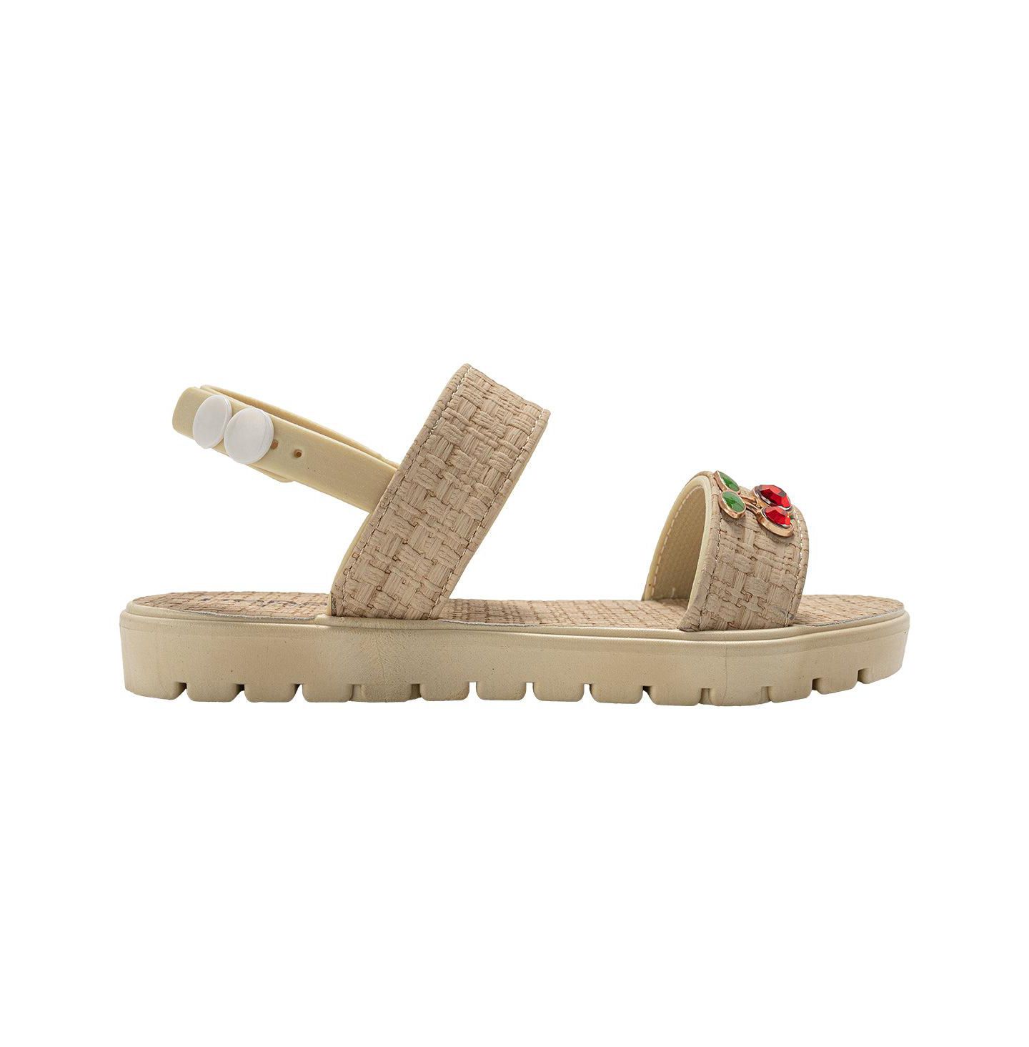 Сандалии Bebe PCU Sandal with Embossed Woven and Fruit Charm для девочек, цвет: Рыжевато-коричневый — фото 2