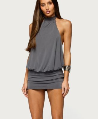 Women's Saraya Backless High Neck Mini Dress