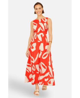 Women's Cotton Abstract Print Maxi Dress