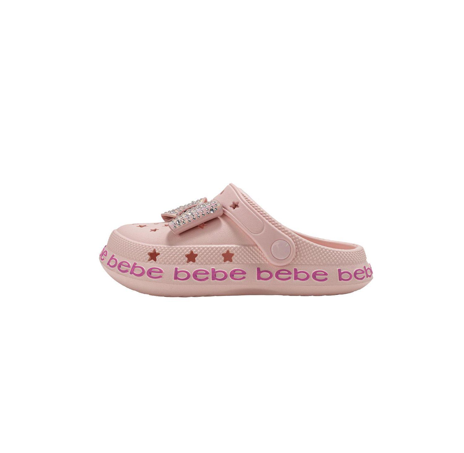 Little Girls EVE Lightweight Clogs - Slip - On with Rhinestone Covered Bow