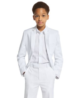 Boys' 8-20 Tri-Blend Zip Closure Linen Suit Pants